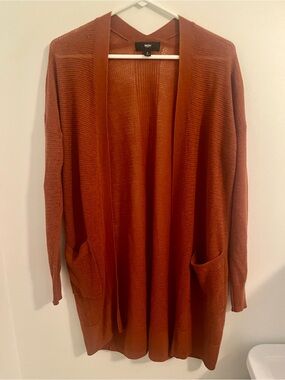 Mossimo Open-Front Rust Orange Knit Cardigan